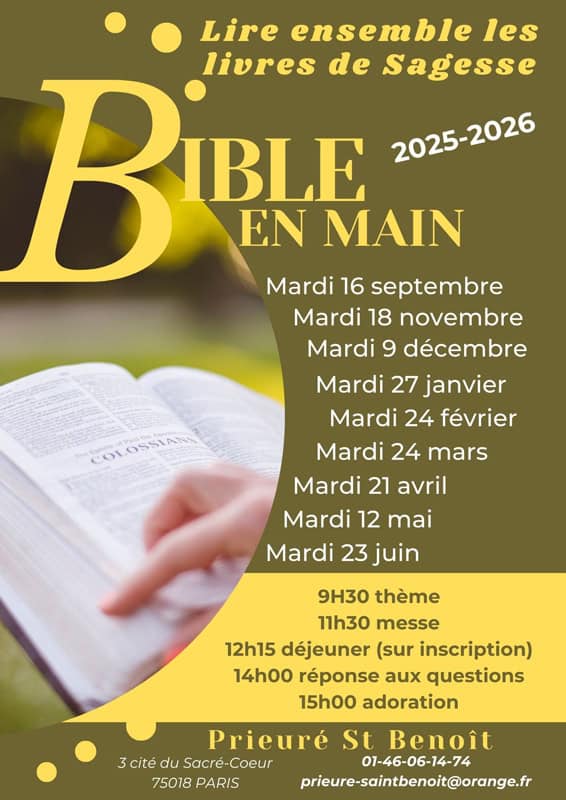 Bible en main prieure saint benoit