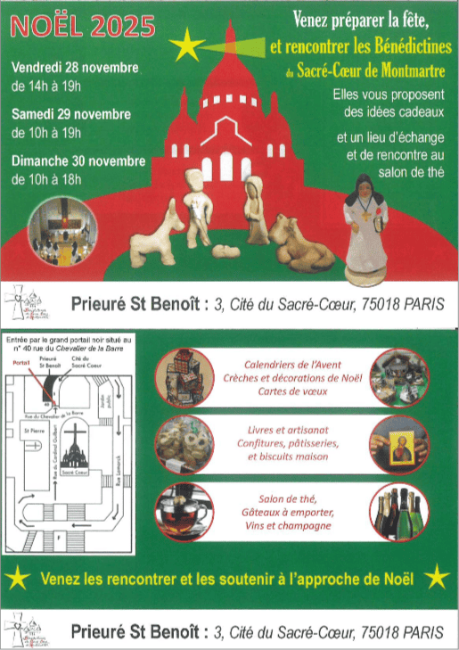 Vente de Noël 2025 au prieuré Saint Benoit Vente de Noël 2025 au prieuré Saint Benoit