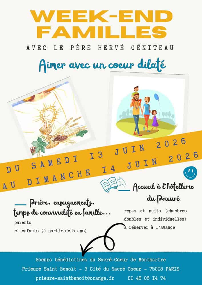 Week end familles prieuré St Benoit 2026 Week end familles prieuré St Benoit 2026